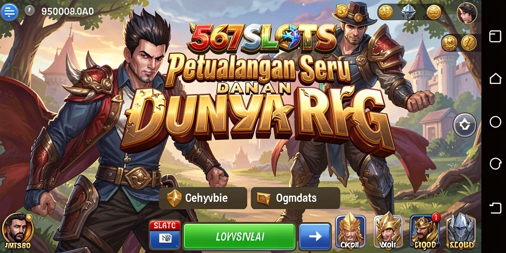 Tampilan gameplay menakjubkan dari 567SLOTS dengan karakter dan monster yang dihadapi.