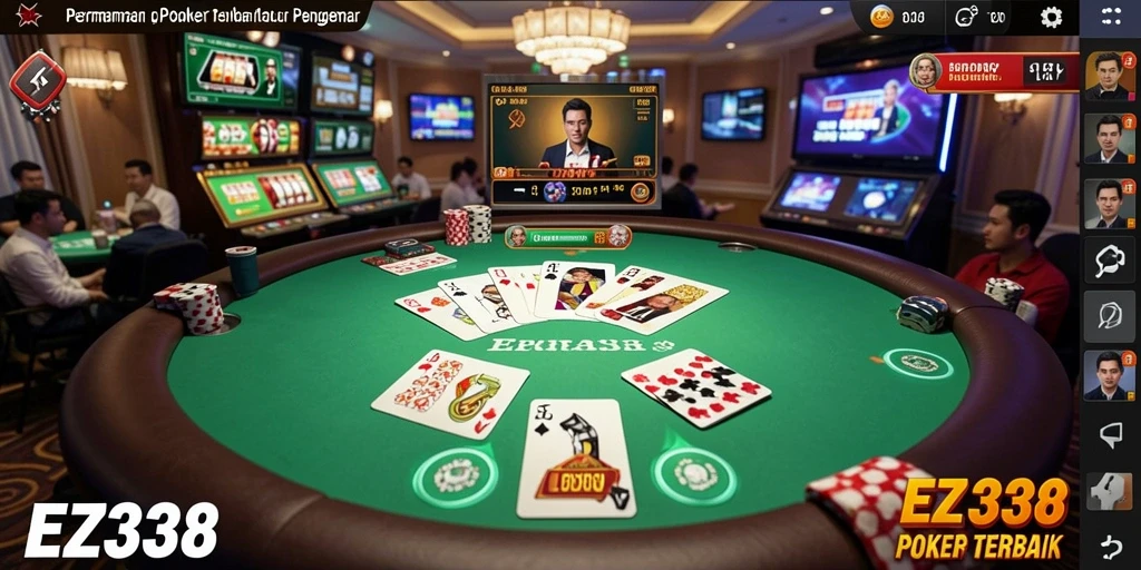 Tangkapan layar gameplay poker yang seru dan menarik.