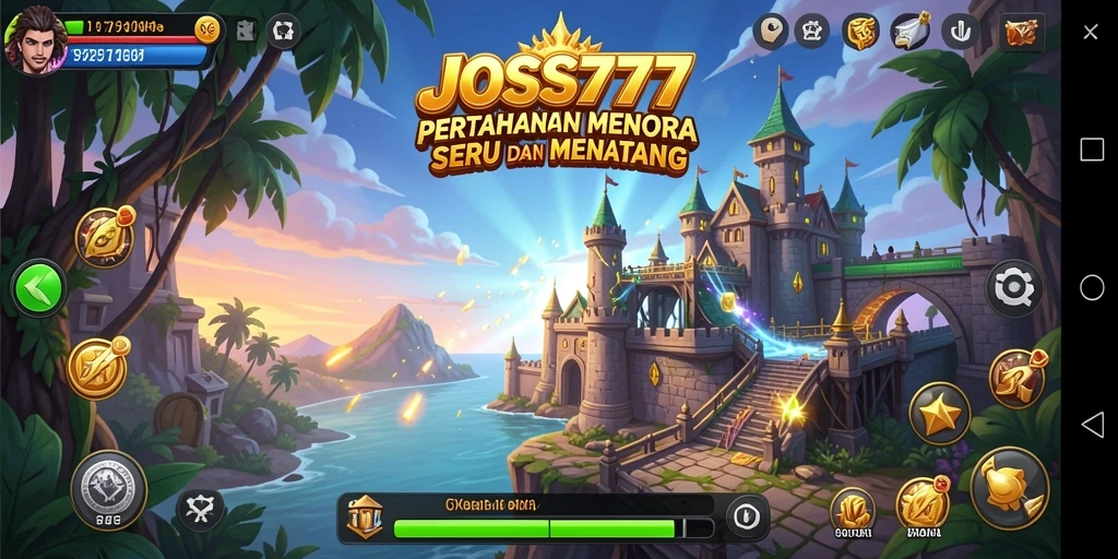 Tangkapan layar menunjukkan gameplay seru dan strategi menara di JOSS777.