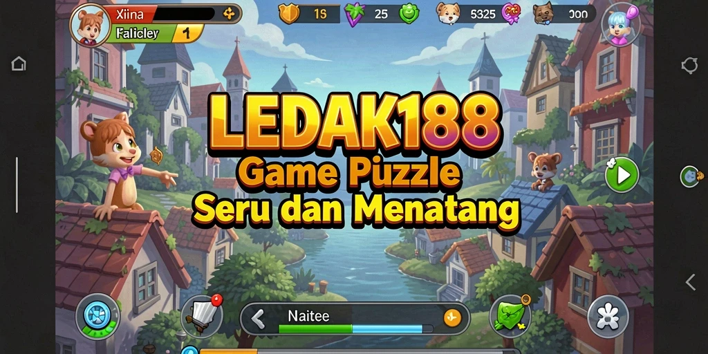 Tampilan game Puzzle LEDAK188 dengan berbagai level menantang.