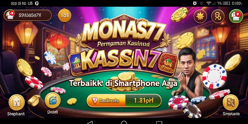 Tampilan gameplay seru di MONAS77 dengan suasana kasino yang nyata.