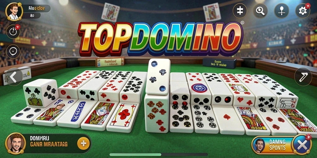 Tampilan menarik dari gameplay seru di TOPDOMINO.